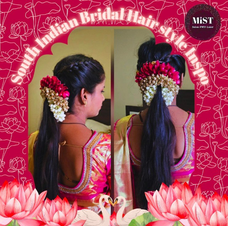 South Indian bridal hairstyle at MiST Unisex Salon, Kurnool