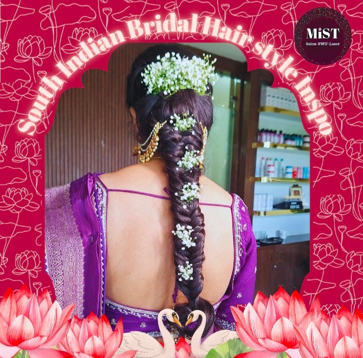South Indian bridal hairstyle at MiST Unisex Salon, Kurnool